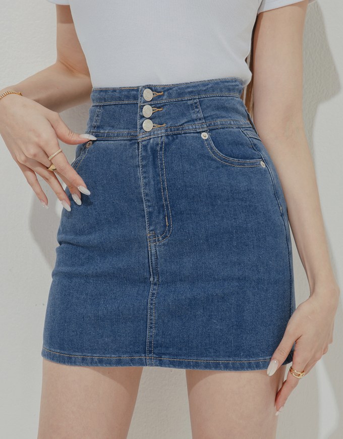 【Den!m LITE】Cooling Denim SKIRT No Filter Slimming Denim Jeans Skirt