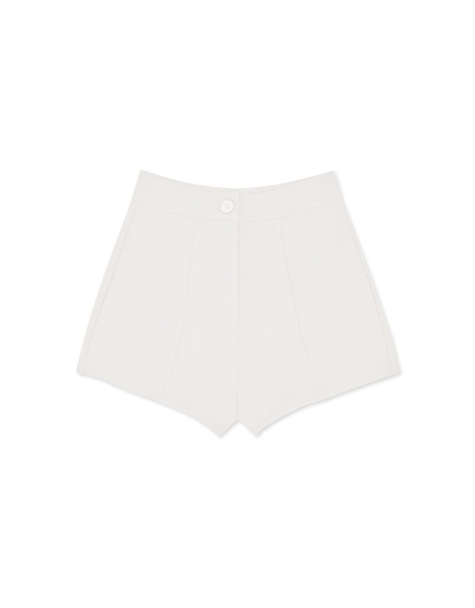 High Waisted Plain Elastic Shorts