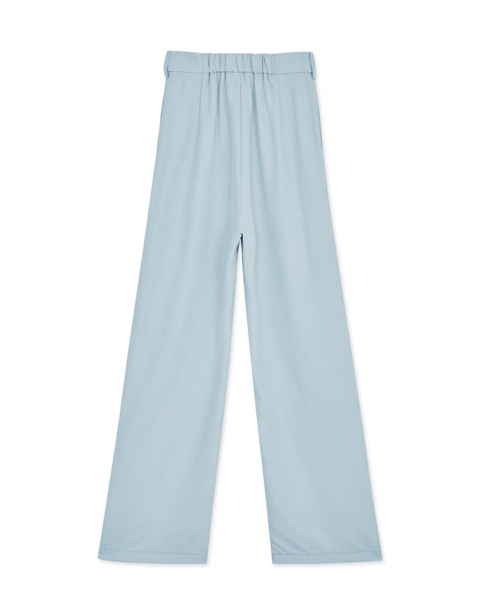 Smooth Pleated Straight-Leg Pants