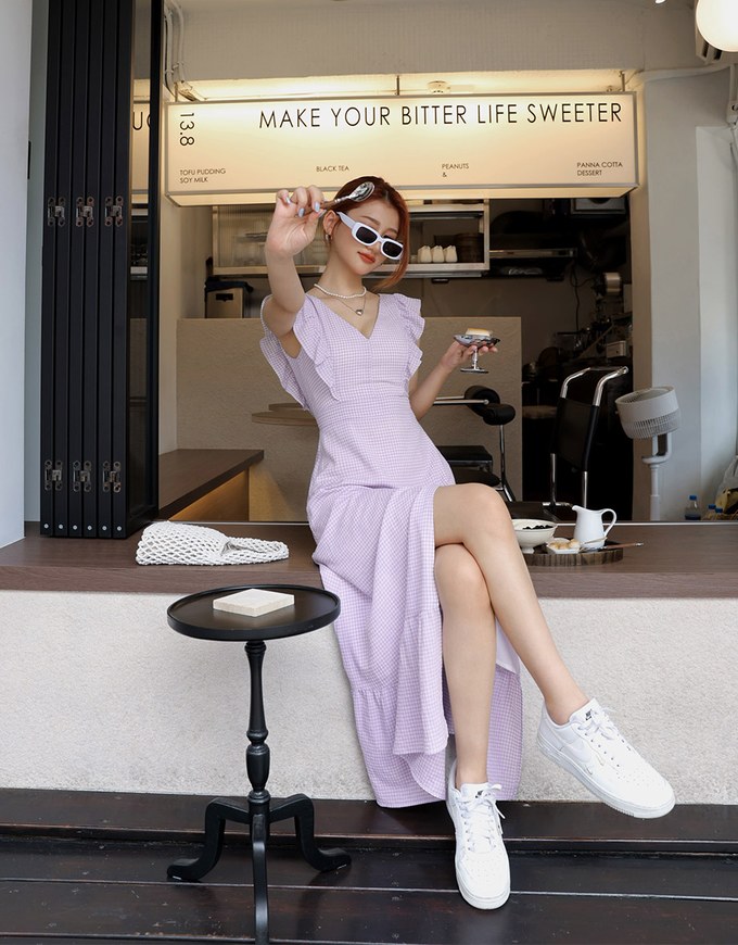 V Neck Fishtail Long Dress