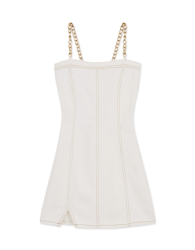 Denim Jeans Gold Chain Mini Dress