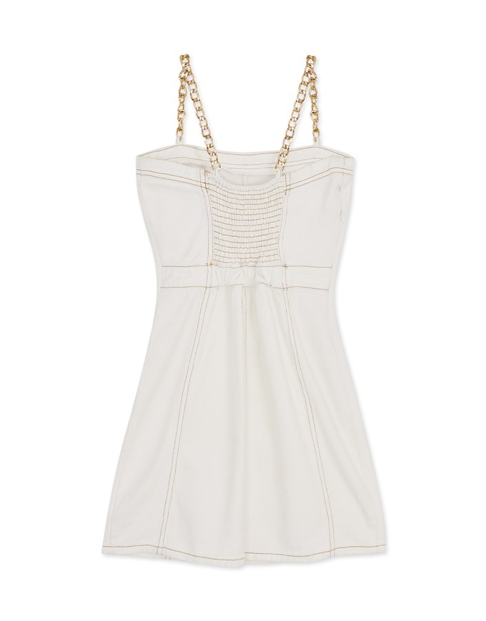 Denim Jeans Gold Chain Mini Dress