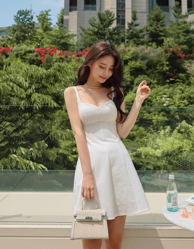Dinner Dress With Bra Padded Corset Structure Fish Bone High Waist Mini Dress H05