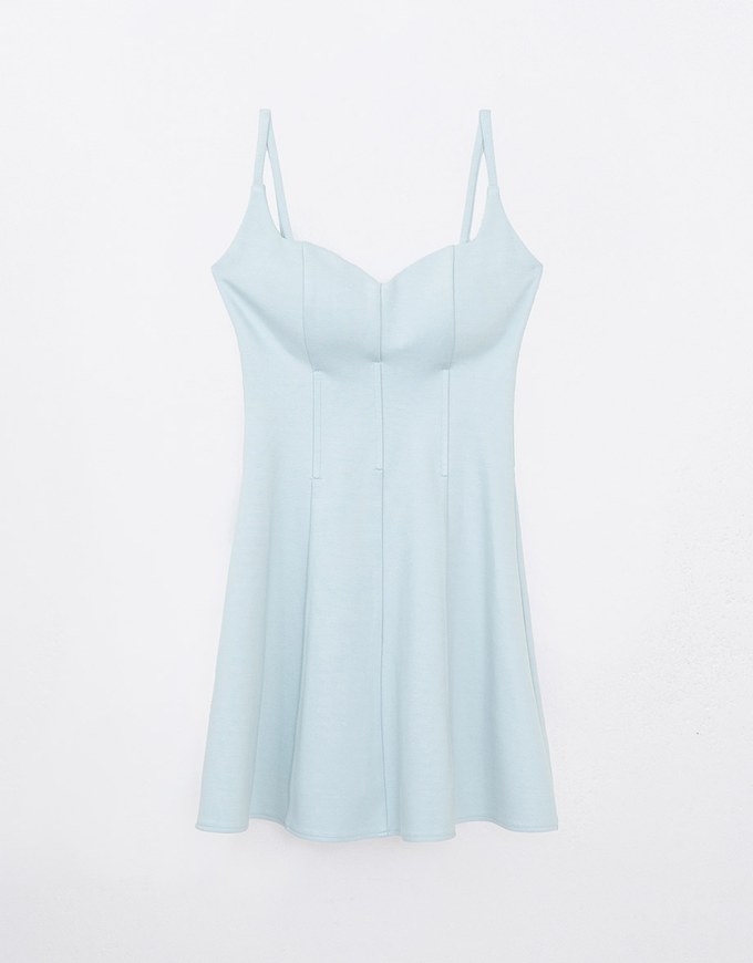 【HXA Design】Dinner Dress With Bra Padded Corset Structure Fish Bone High Waist Mini Dress H05