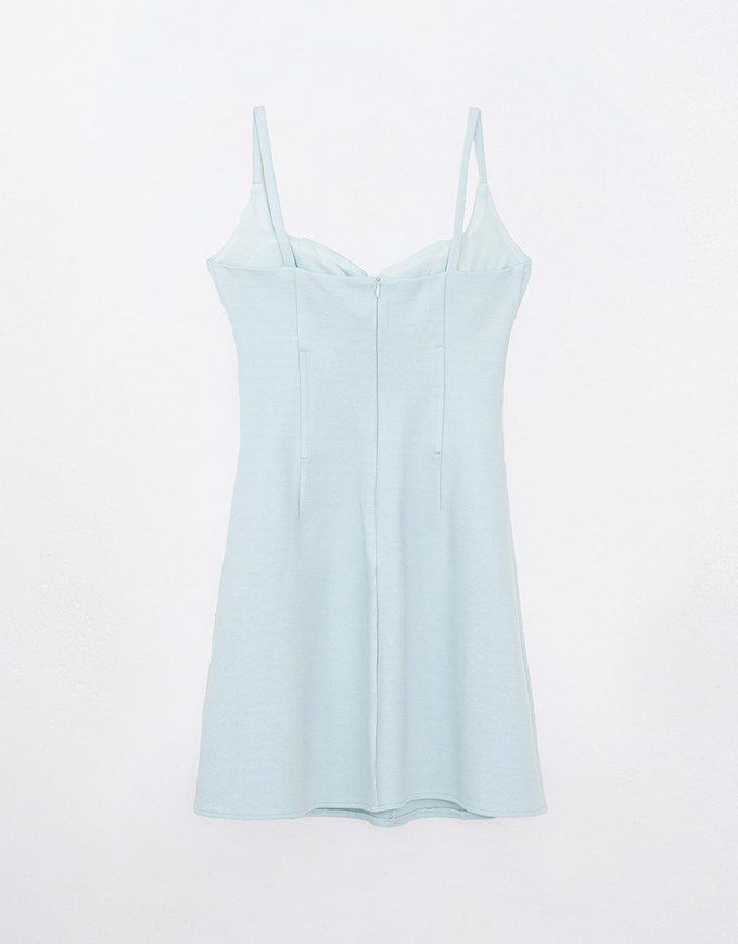 【HXA Design】Dinner Dress With Bra Padded Corset Structure Fish Bone High Waist Mini Dress H05