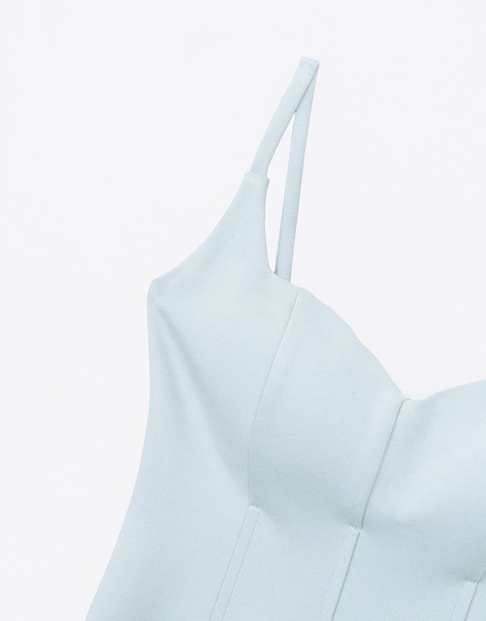 【HXA Design】Dinner Dress With Bra Padded Corset Structure Fish Bone High Waist Mini Dress H05