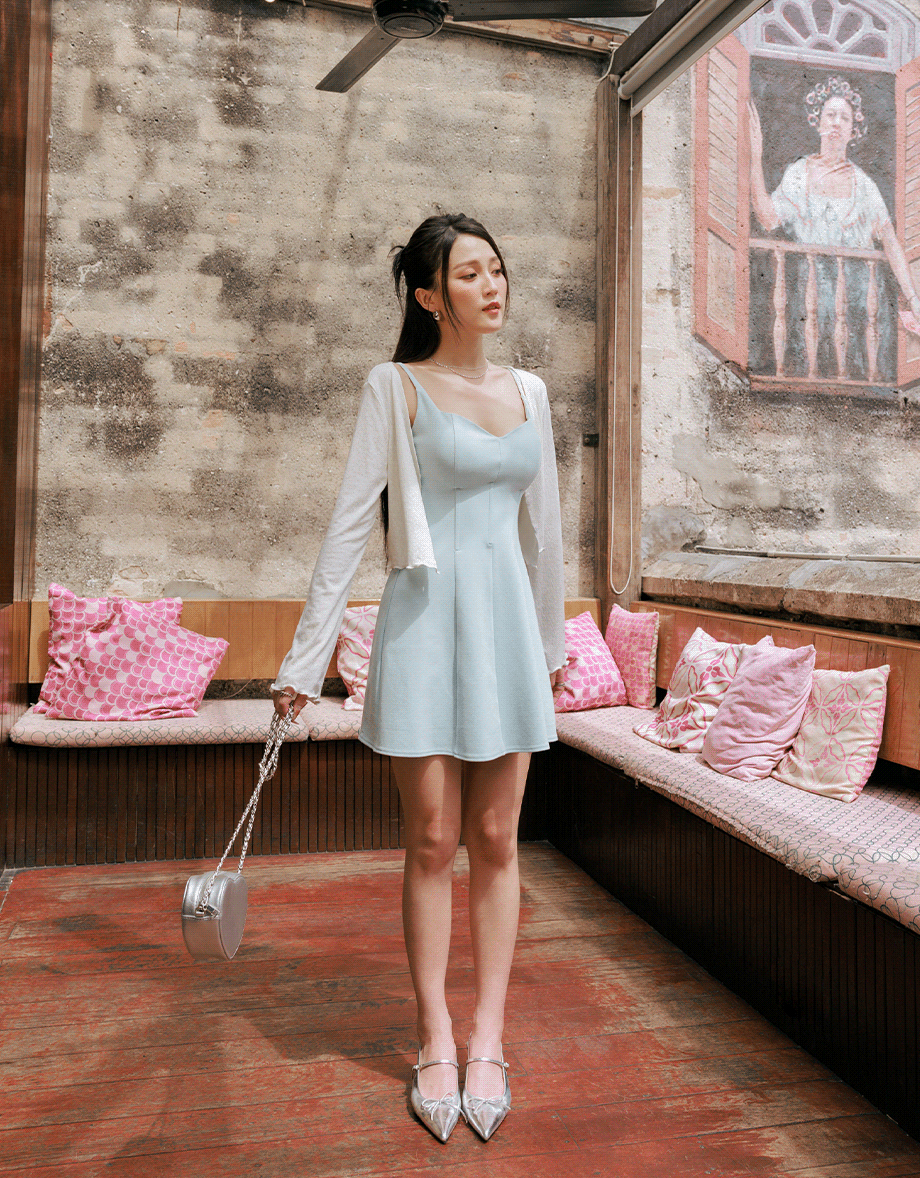 【HXA Design】Dinner Dress With Bra Padded Corset Structure Fish Bone High Waist Mini Dress H05