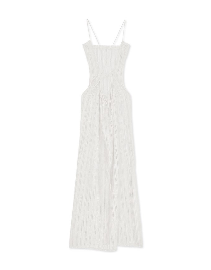 Hollow Crochet SideSlit Long Dress