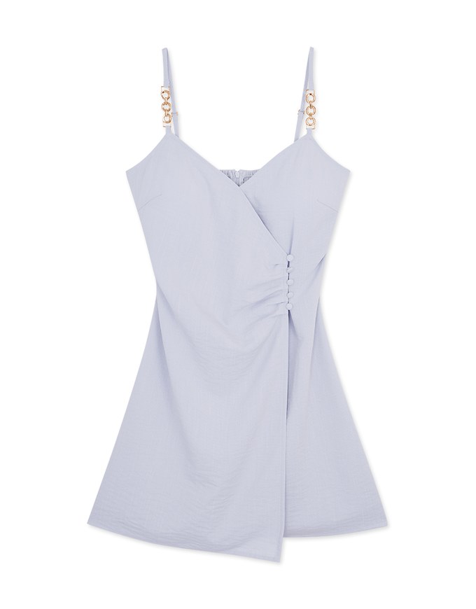 Gold Chain Cross Front Mini Dress (With Padding)