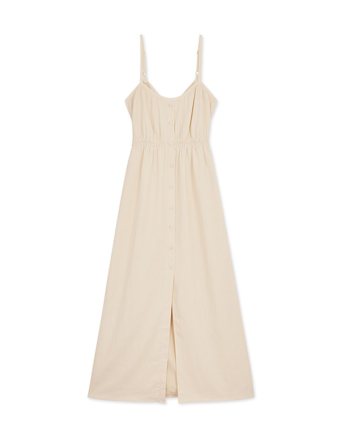 2WAY Thin Strap Button Up Maxi Dress