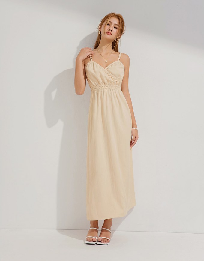 2WAY Thin Strap Button Up Maxi Dress