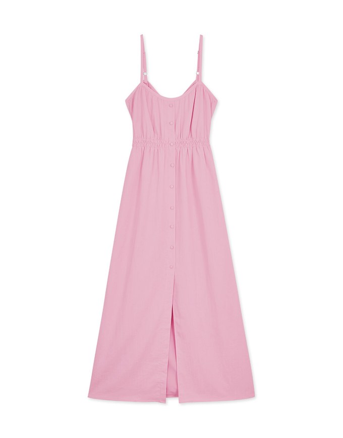2WAY Thin Strap Button Up Maxi Dress