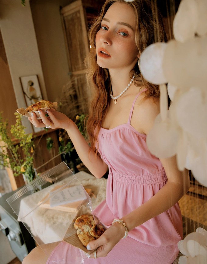 2WAY Thin Strap Button Up Maxi Dress