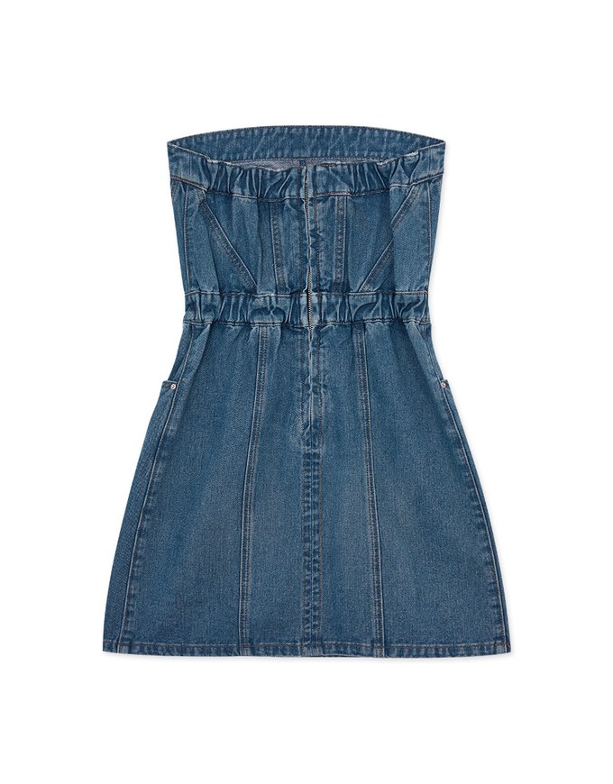 Denim Jeans Flat Cut Mini Dress