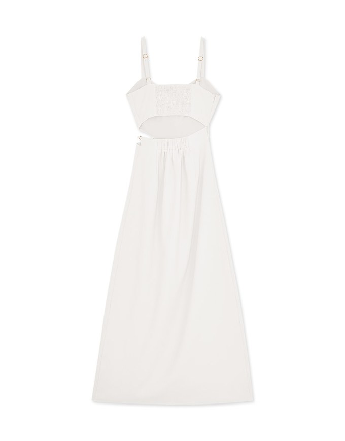 Gold Chain Hollow Slit Maxi Long Dress (With Padding)