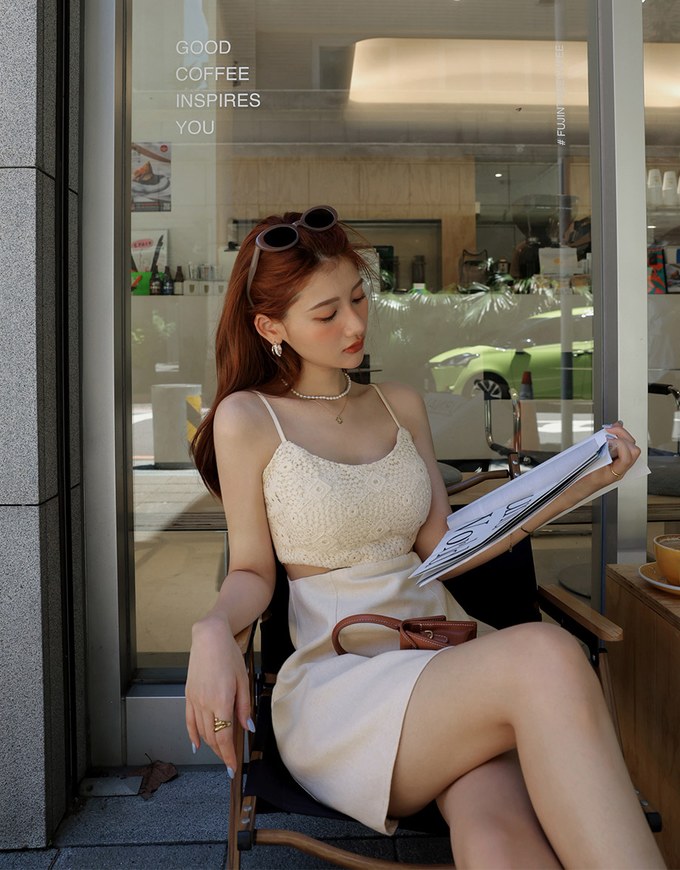 Hollow Stitching Bra Padded Mini Dress
