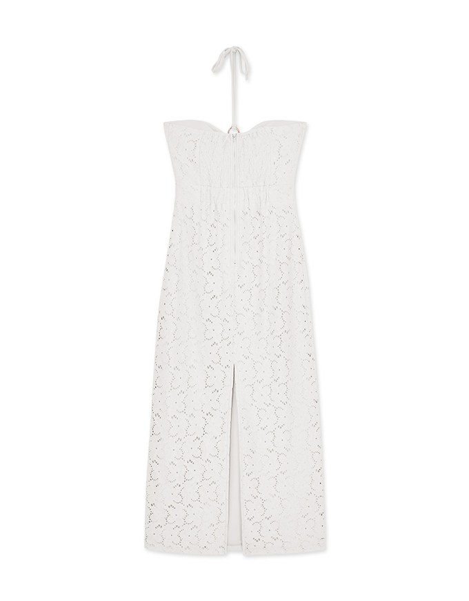 Neck Shell Embellished Bra Padded Maxi Dress (With Padding)