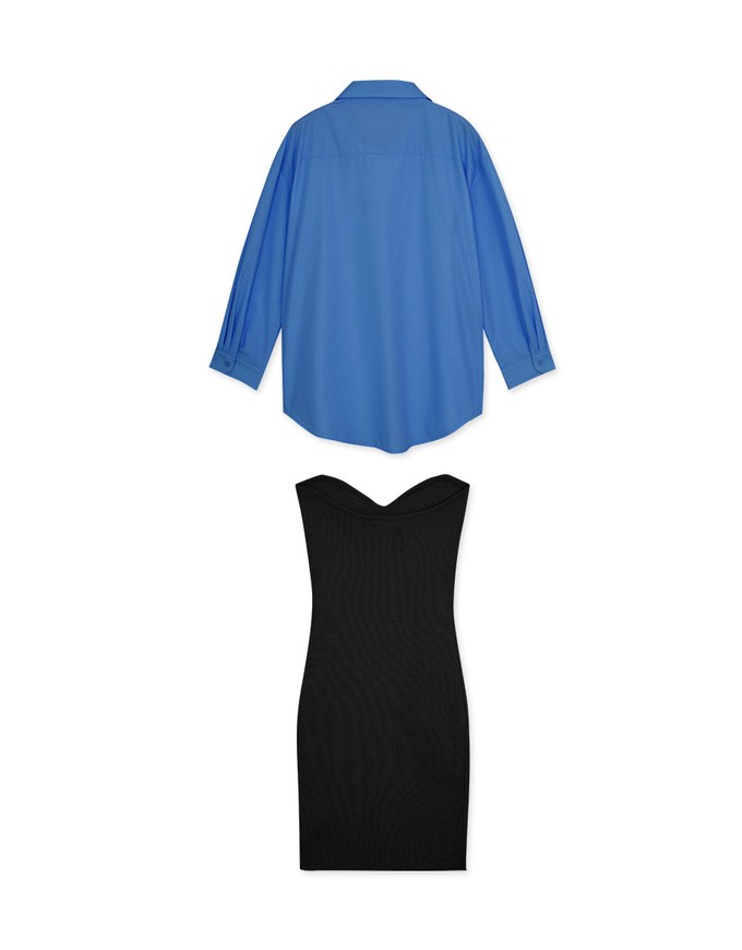 Set Wear With Bodycon Tube Dress and Oversized Shirt