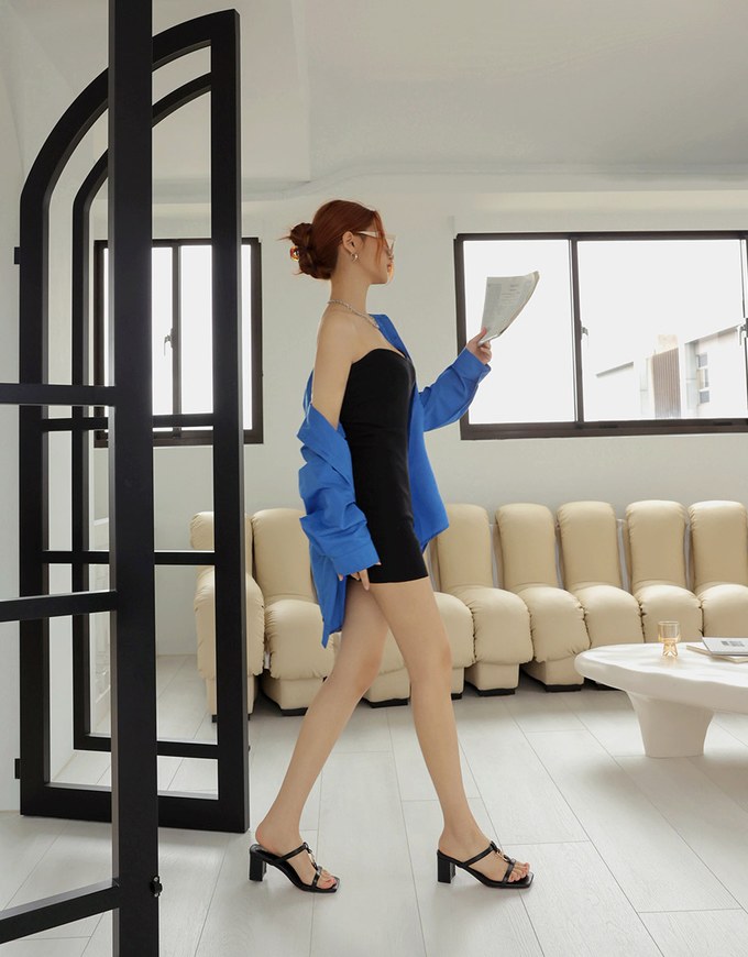 Set Wear With Bodycon Tube Dress and Oversized Shirt