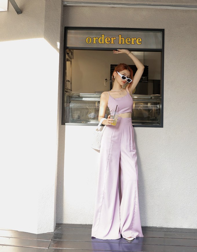 ONE TONE Wide Hem Trousers Set Wear (With Padding)