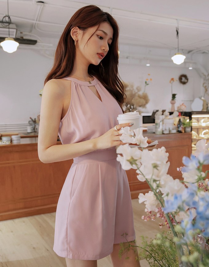 Cutout Shoulder Loose Tank Top Jumpsuit