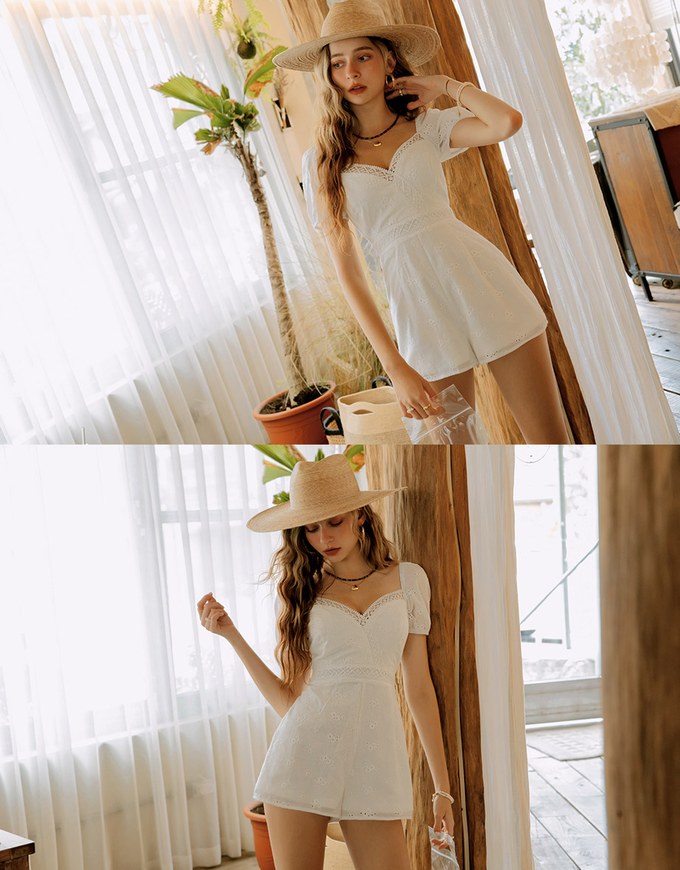 V-NECK Lace Jumpsuit