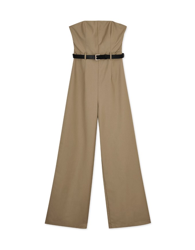 Flat Cut Jumpsuit (With Padding And Belt)