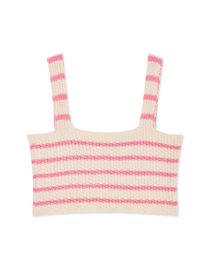 Striped Knit Crop Tank Top