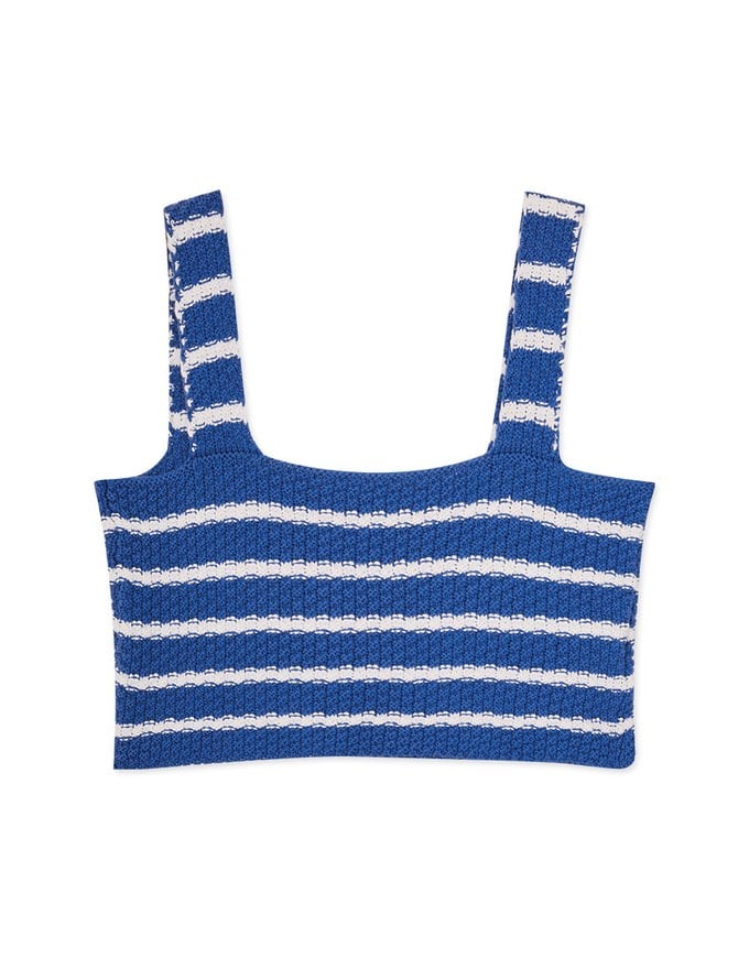 Striped Knit Crop Tank Top