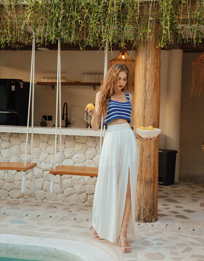 Striped Knit Crop Tank Top