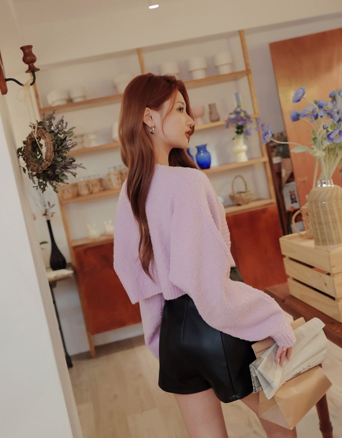 Square Neck Wide Shoulder Knit Vest