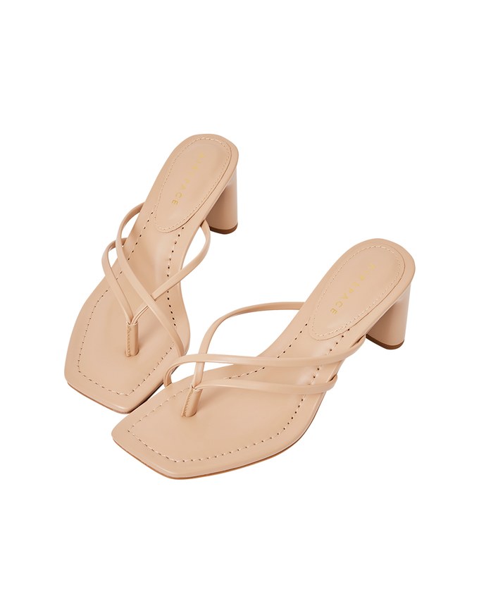 Cross-Strap Mid-Heel Slides