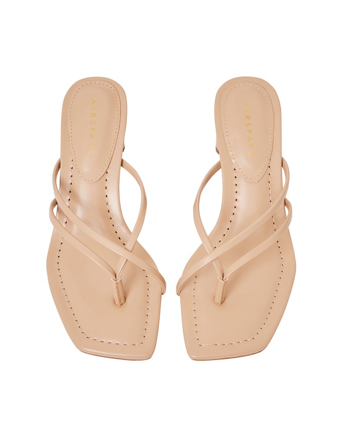 Cross-Strap Mid-Heel Slides