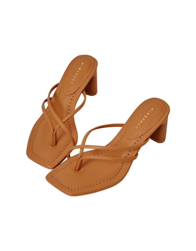 Cross-Strap Mid-Heel Slides