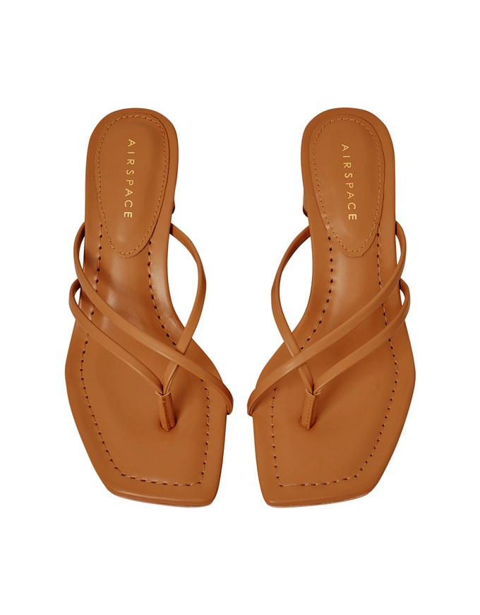 Cross-Strap Mid-Heel Slides