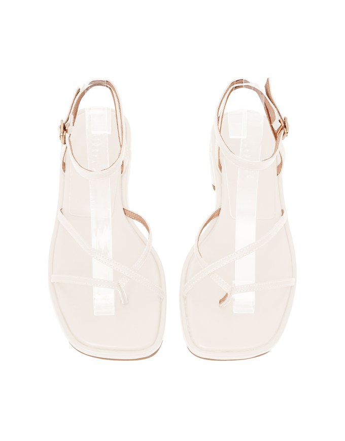 Cross-Toe Ankle Strap Sandals