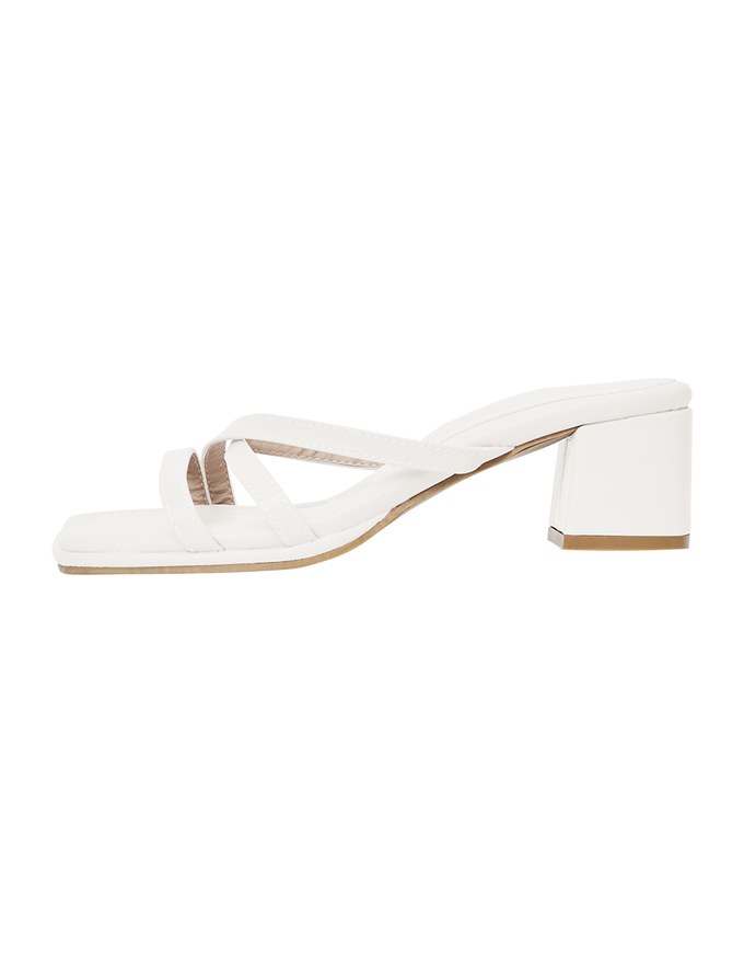 Cross-Strap Mid-Heel Sandals