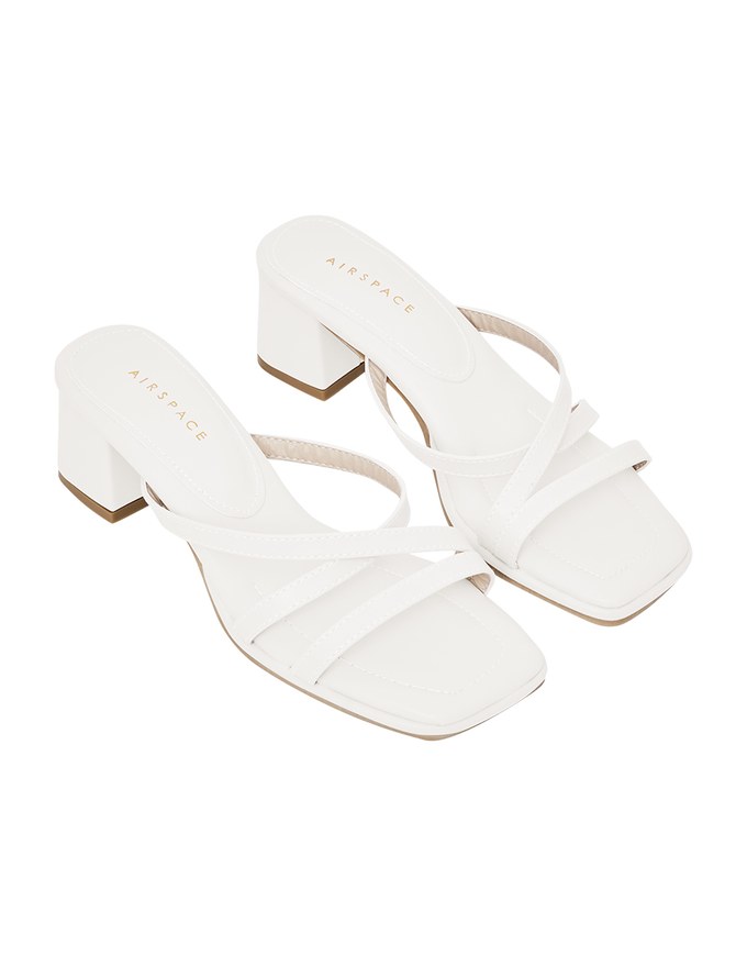 Cross-Strap Mid-Heel Sandals