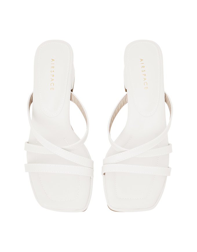 Cross-Strap Mid-Heel Sandals