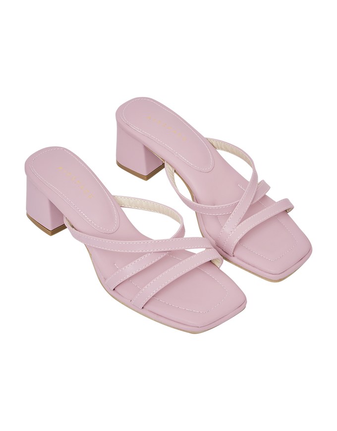 Cross-Strap Mid-Heel Sandals