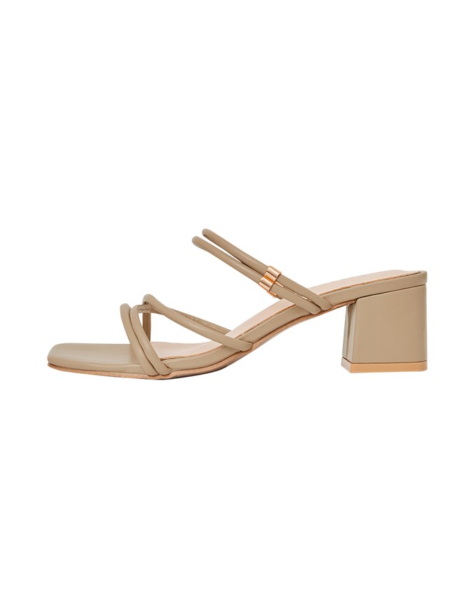 2Way Minimalist Cross-Wrap Mid-Heel Sandals
