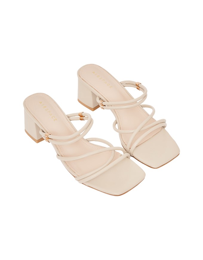 2Way Minimalist Cross-Wrap Mid-Heel Sandals