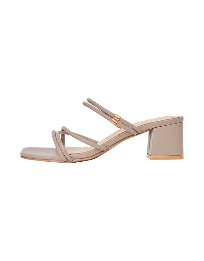 2Way Minimalist Cross-Wrap Mid-Heel Sandals