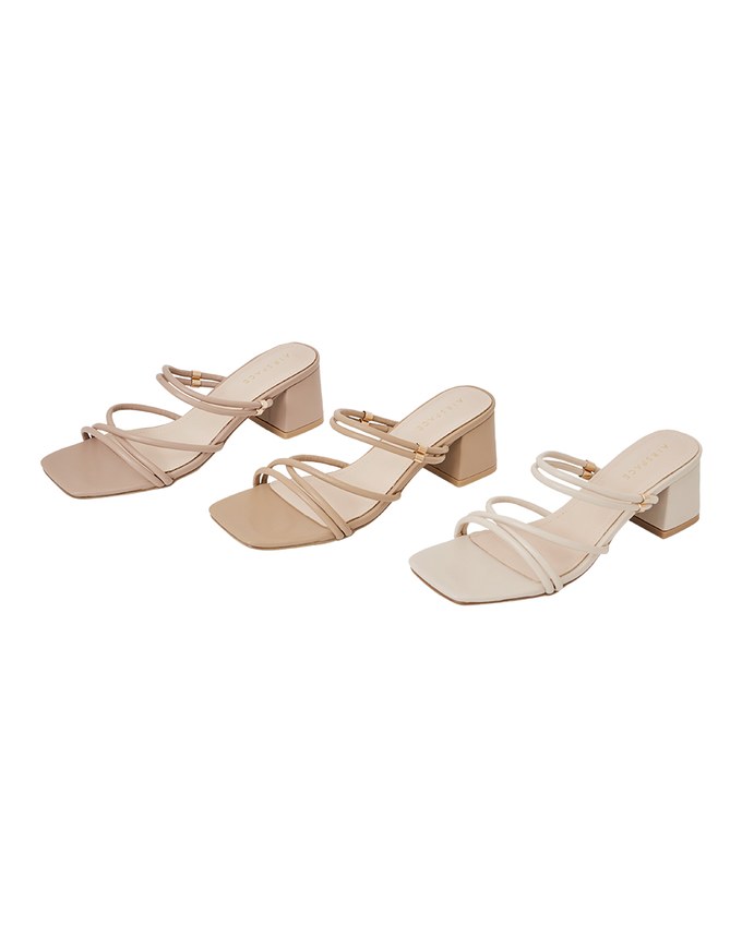 2Way Minimalist Cross-Wrap Mid-Heel Sandals