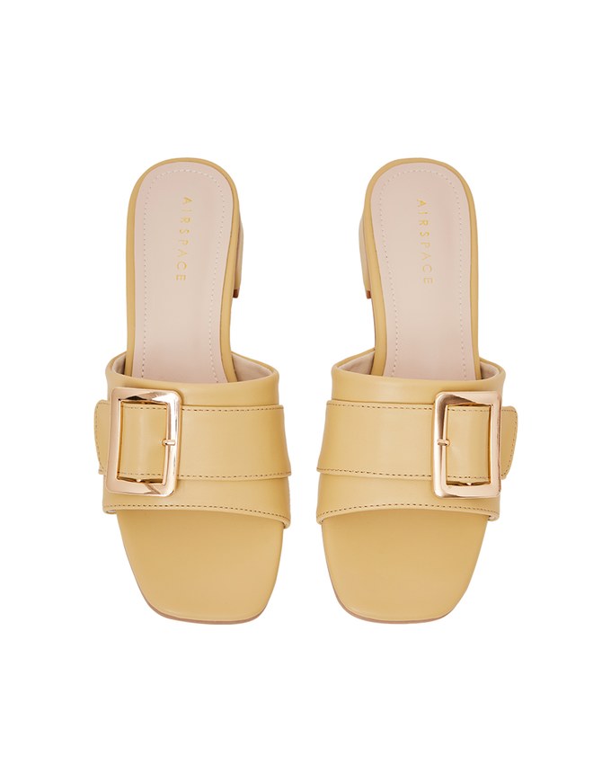 Square Buckle Low Heel Sandals
