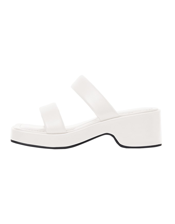 Simple Broad-Soled Thick-Soled Mid-Heel Slippers