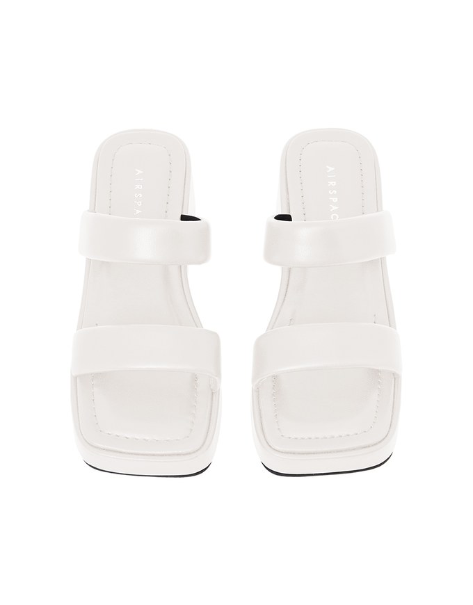 Simple Broad-Soled Thick-Soled Mid-Heel Slippers