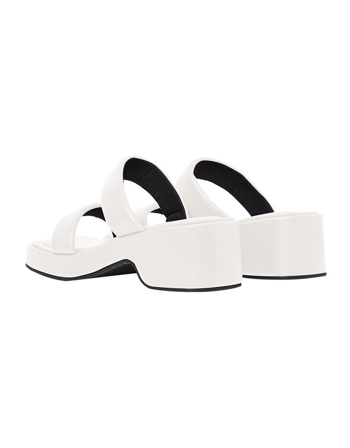 Simple Broad-Soled Thick-Soled Mid-Heel Slippers