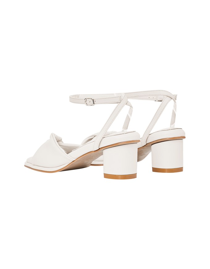 Square Toe Twist Mid Heel Sandals