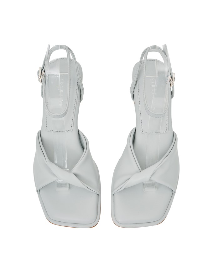 Square Toe Twist Mid Heel Sandals